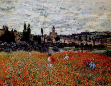 Amapolas cerca de Vetheuil Claude Monetcirca Impresionismo Flores Pinturas al óleo